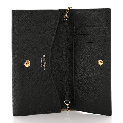 Salvatore Ferragamo Calfskin City Wallet On Chain Black 5 of 13