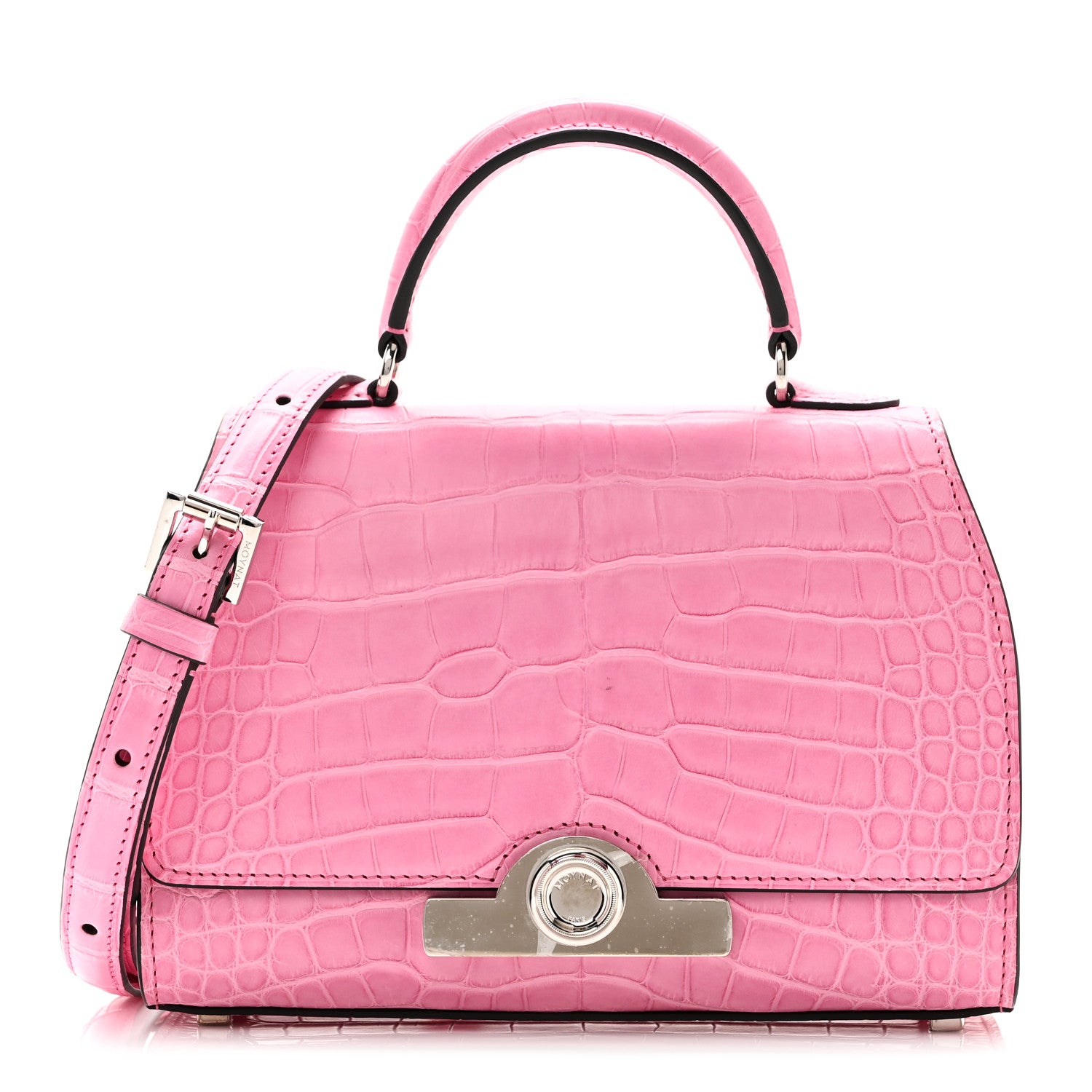 Moynat Matte Crocodile Rejane BB Pink 1 of 9