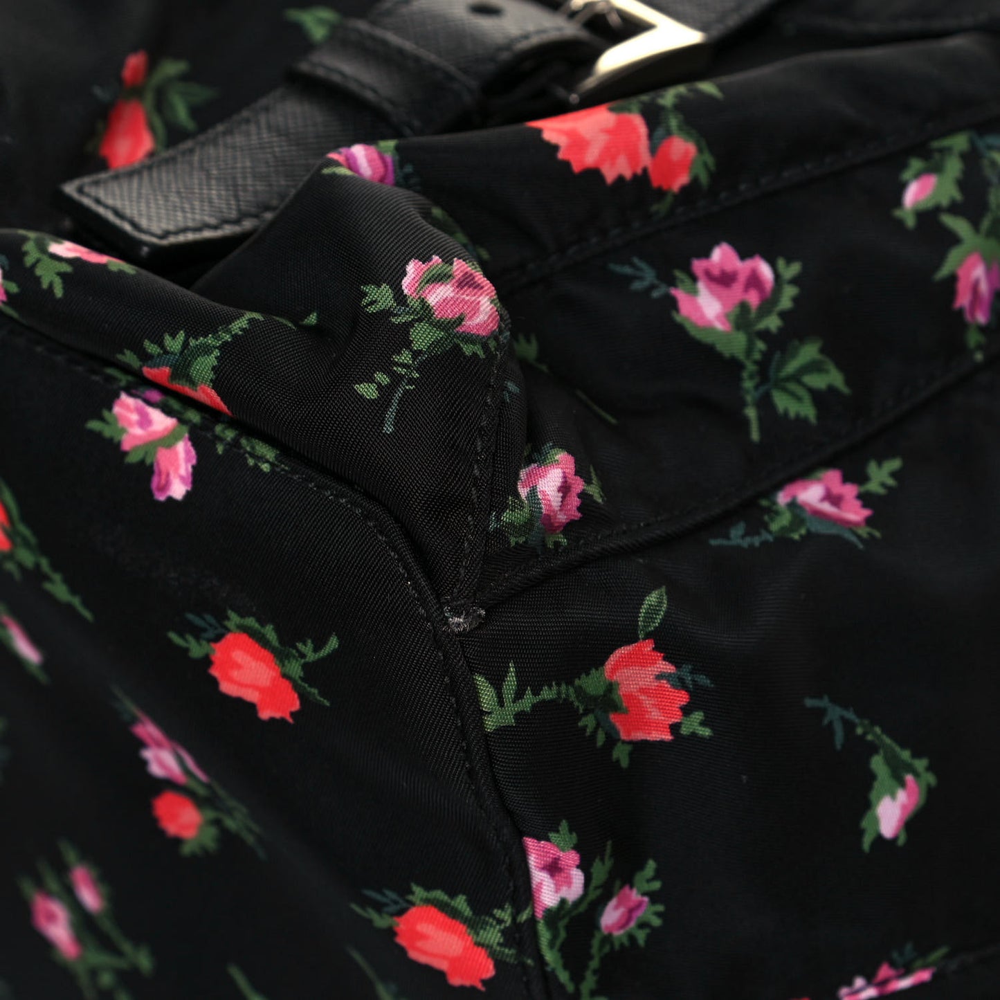 Tessuto Nylon Saffiano Stampata Backpack Black Dis Rose
