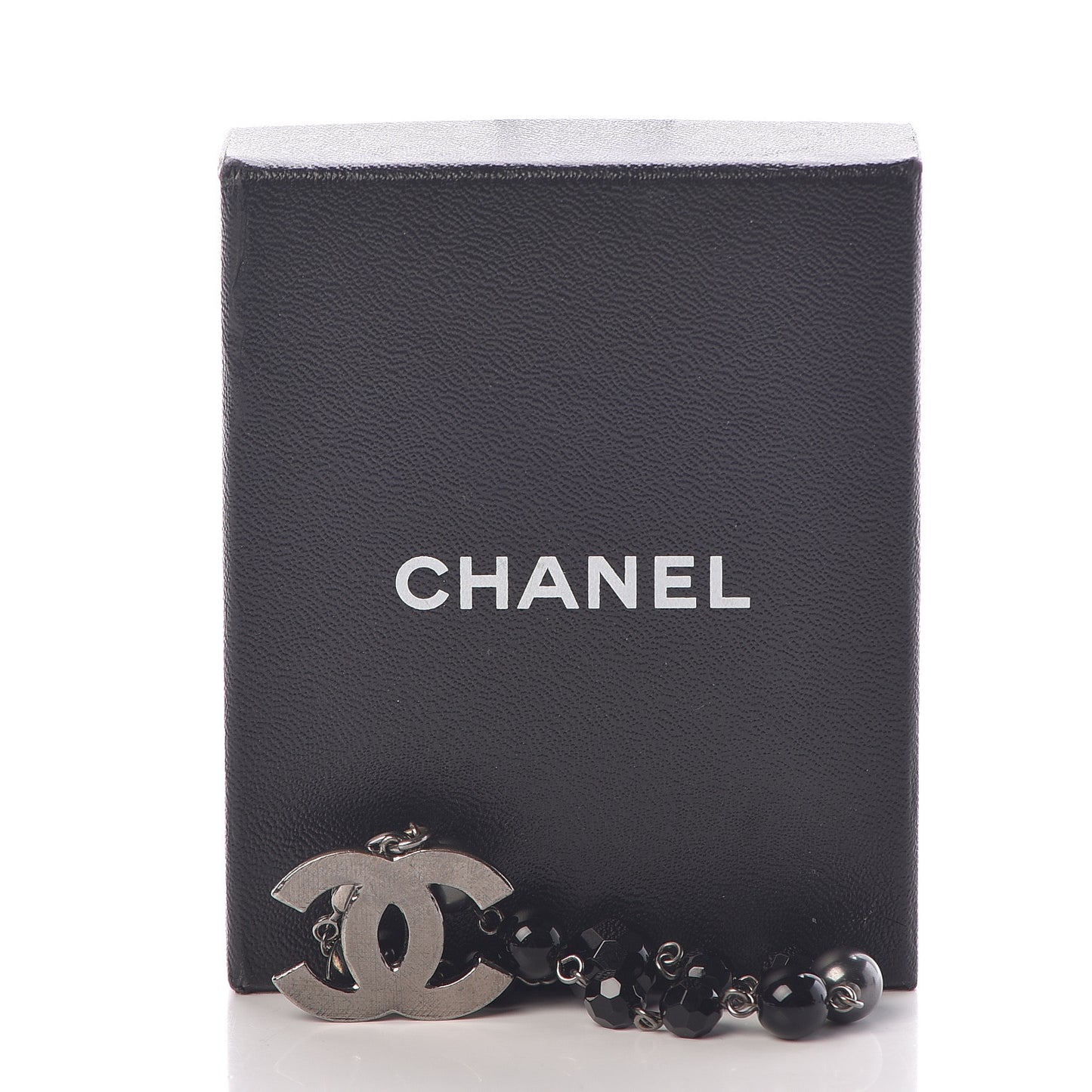 Ruthenium Bead CC Bracelet Black