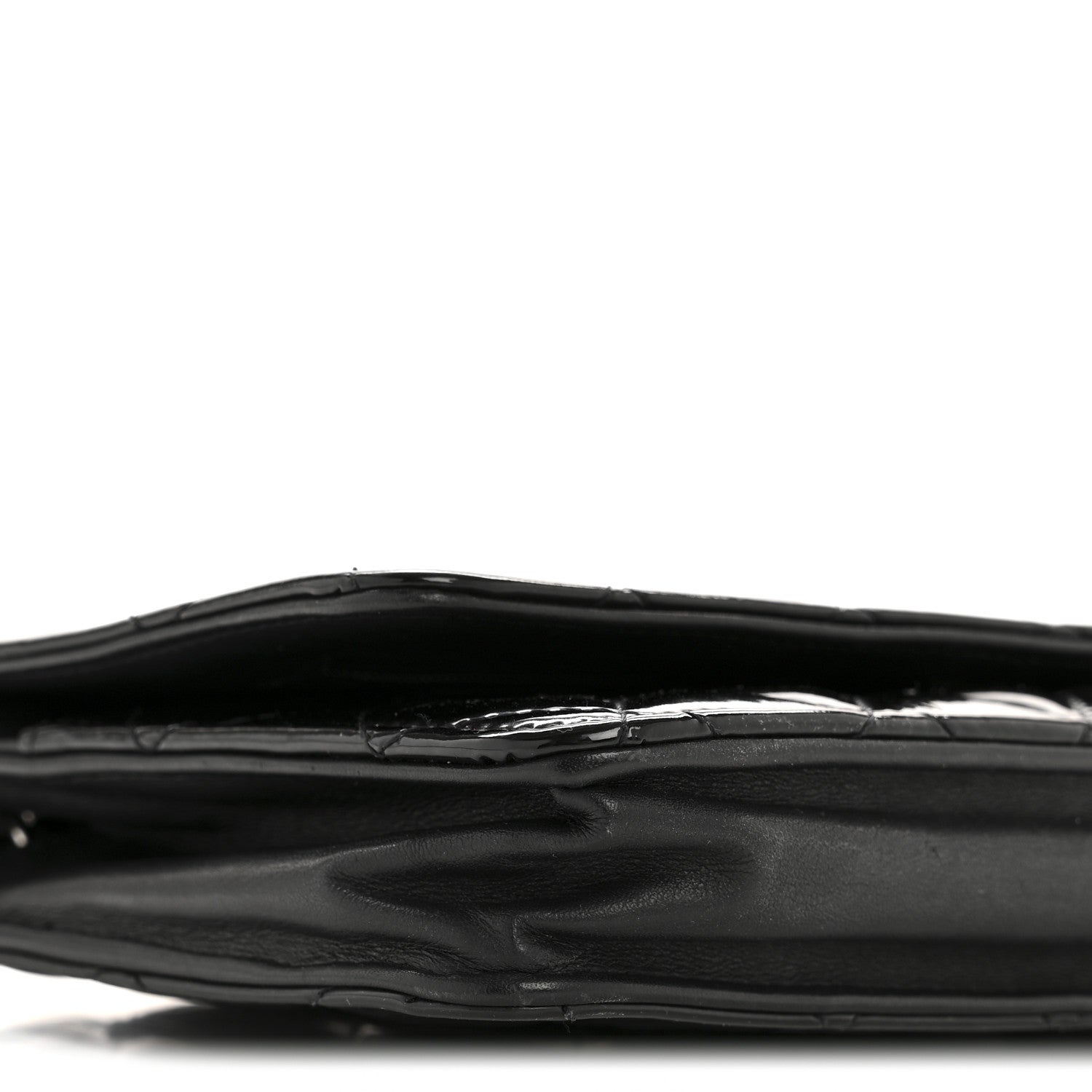 Chanel Patent Quilted Wallet On Chain WOC Black 10 of 13