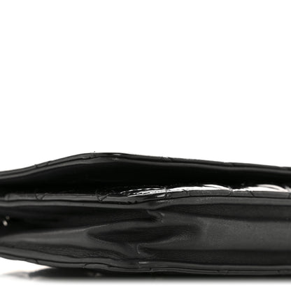 Chanel Patent Quilted Wallet On Chain WOC Black 10 of 13
