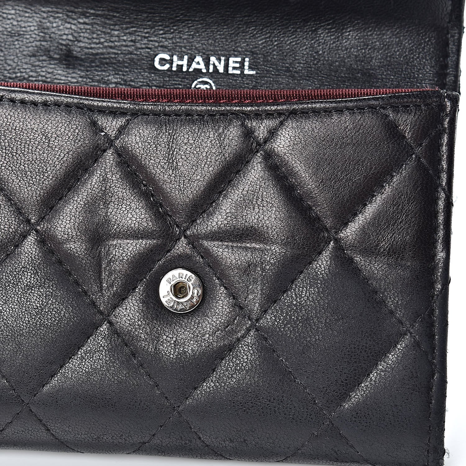 Chanel Lambskin Quilted Flap Card Holder Wallet Black 11 of 15