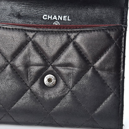Chanel Lambskin Quilted Flap Card Holder Wallet Black 11 of 15