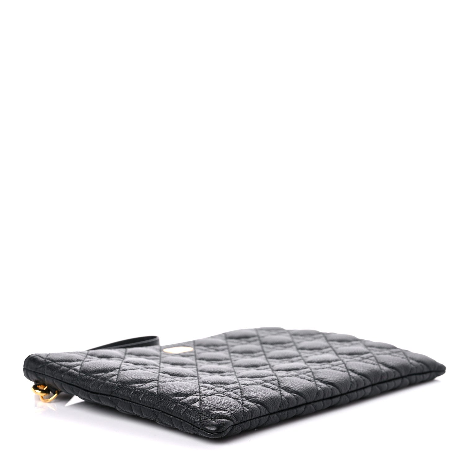 Christian Dior Supple Calfskin Cannage Large Caro Daily Pouch Black 4 of 9