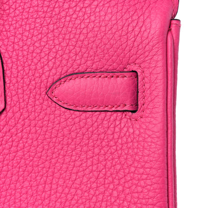 Hermes Taurillon Clemence Birkin 30 Rose Shocking 12 of 13