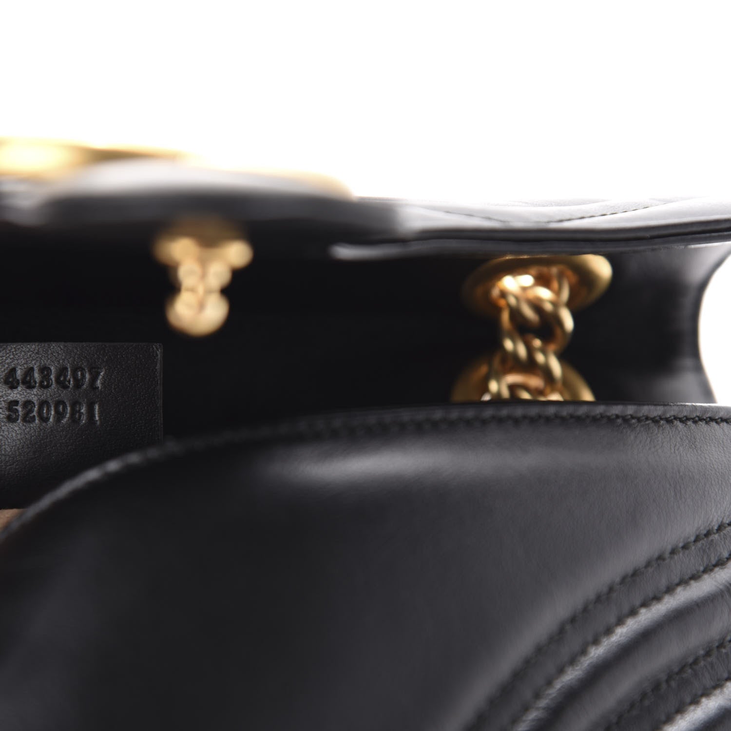 Gucci Calfskin Matelasse Small GG Marmont Shoulder Bag Black 9 of 10
