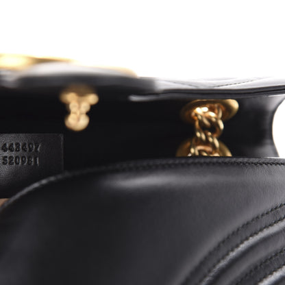 Gucci Calfskin Matelasse Small GG Marmont Shoulder Bag Black 9 of 10