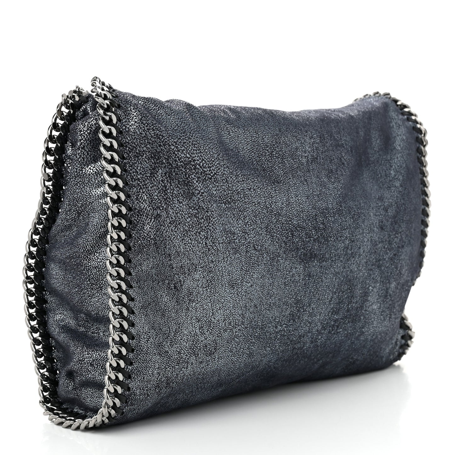 Metallic Shaggy Deer Small Falabella Tote Navy