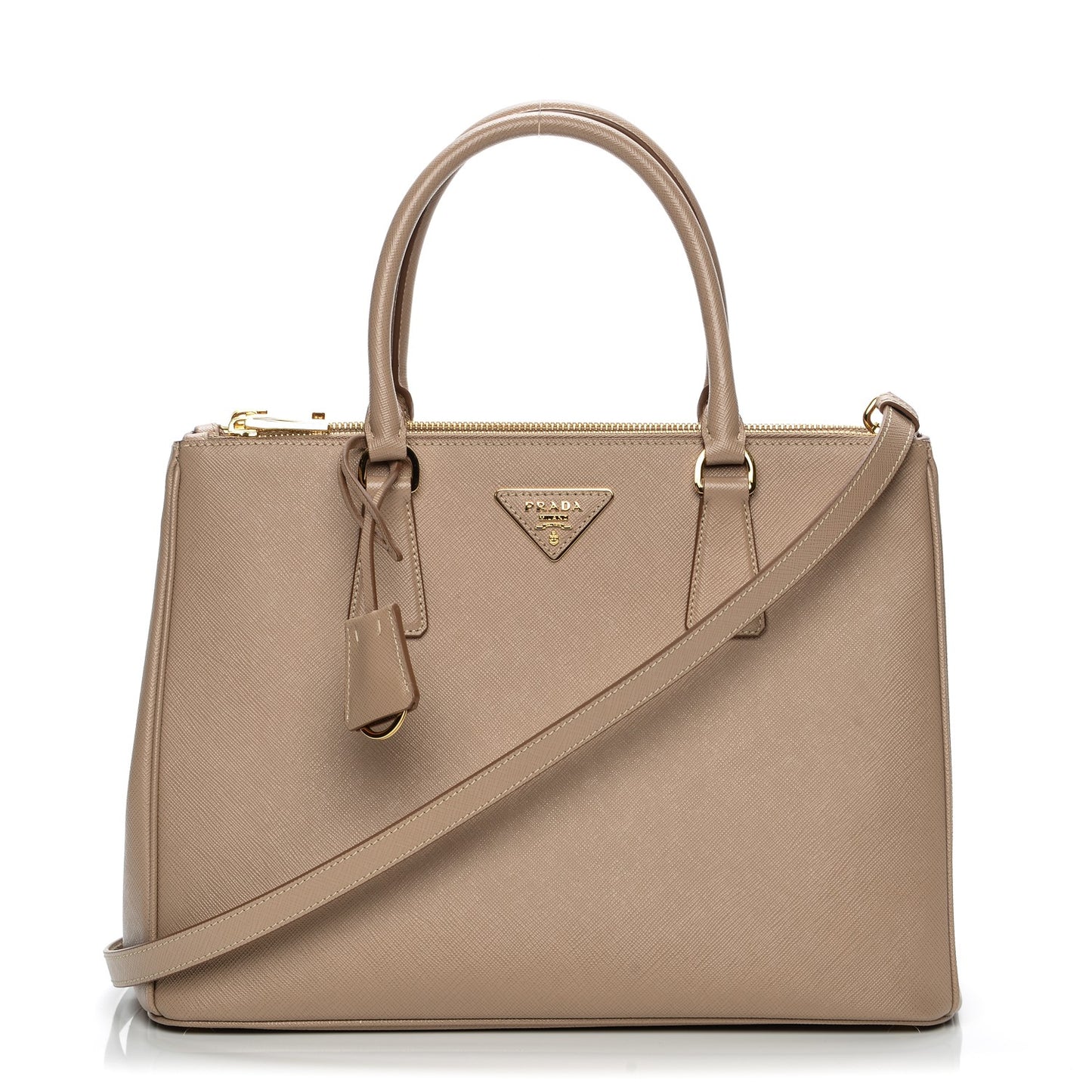 Saffiano Medium Galleria Double Zip Tote Cammeo