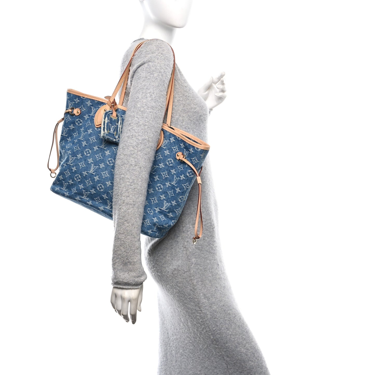 Monogram Denim Neo Neverfull MM Blue