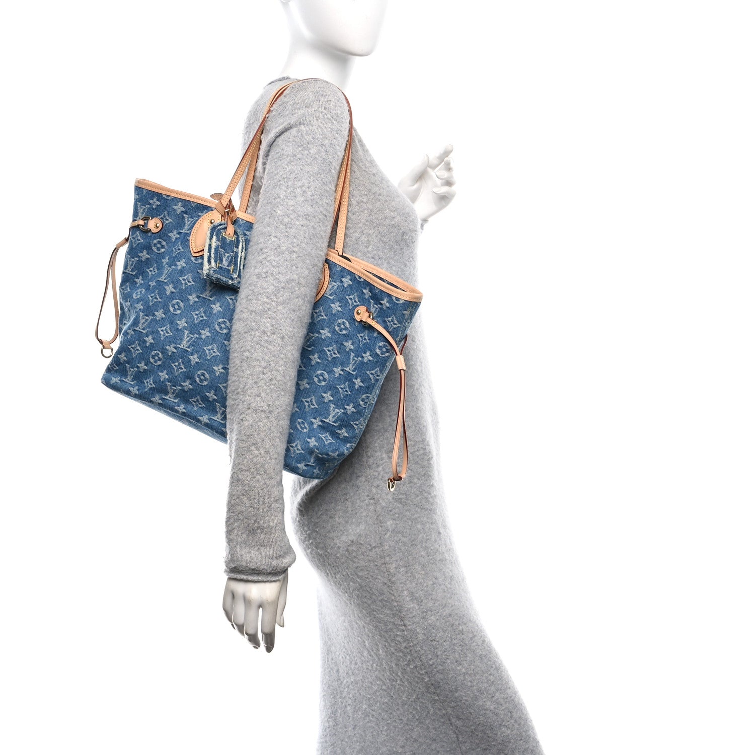 Louis Vuitton Monogram Denim Neo Neverfull MM Blue 2 of 11