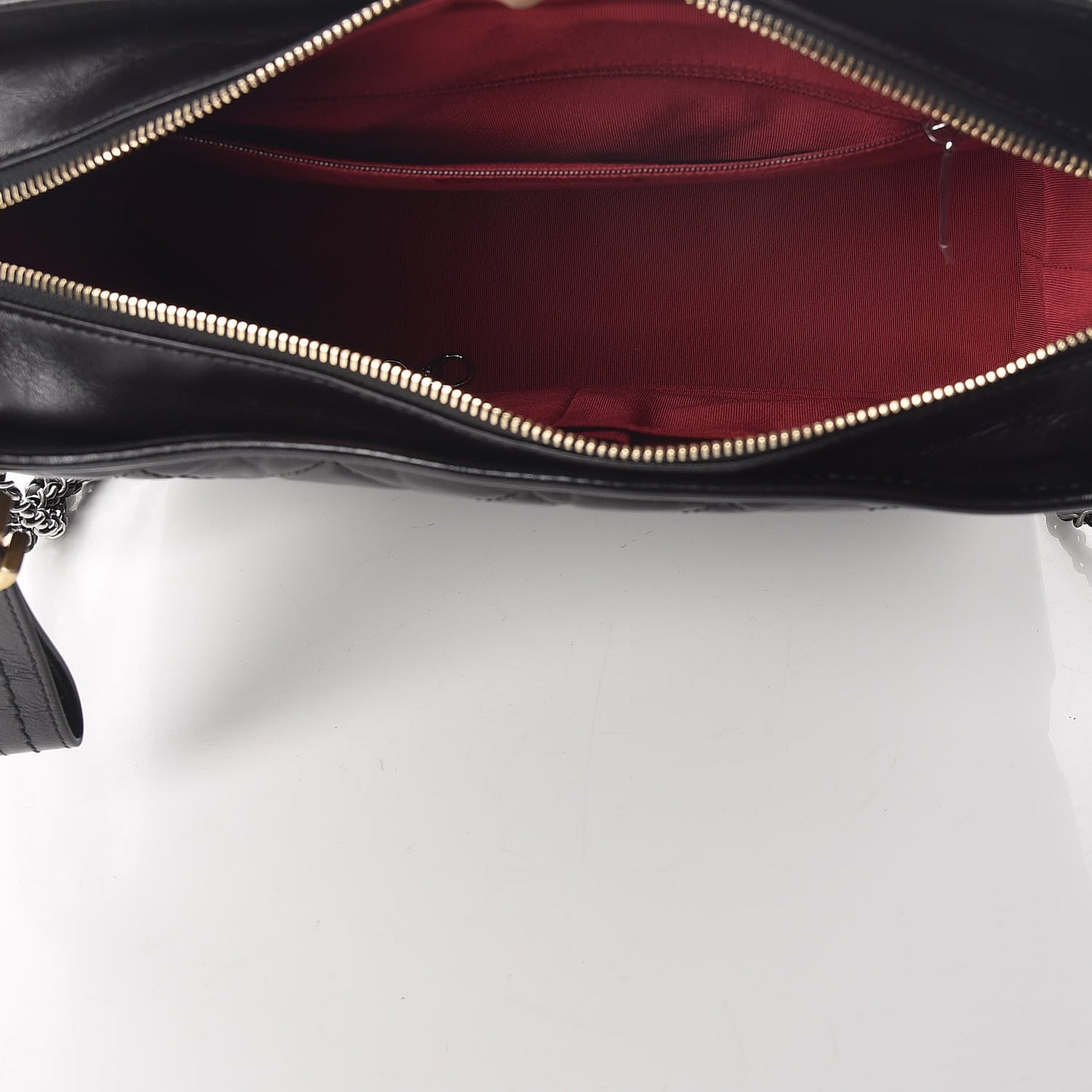 Aged Calfskin Quilted Medium Gabrielle Hobo Black