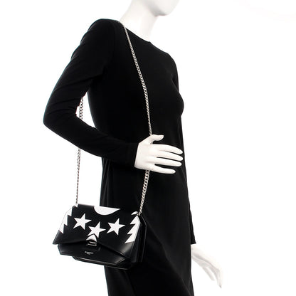 Givenchy Calfskin Stars Wings Print Bow Cut Chain Bag Black White 2 of 7