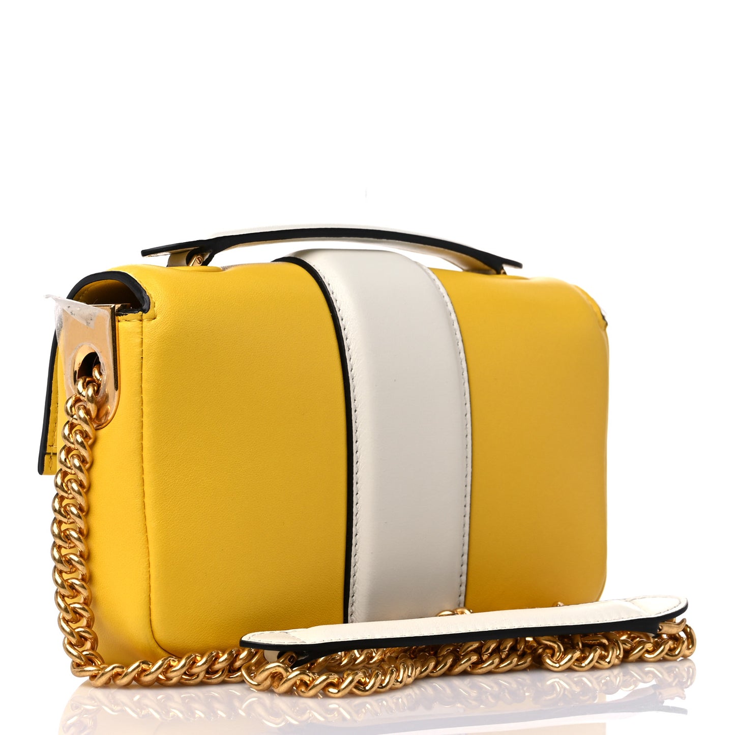 Nappa Apolo Bi-Color Mini Chain Baguette Limone White Ice