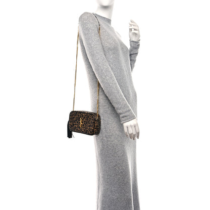 Saint Laurent Calfskin Heart Leopard Print Monogram Mini Lou Camera Bag Toffee 2 of 8