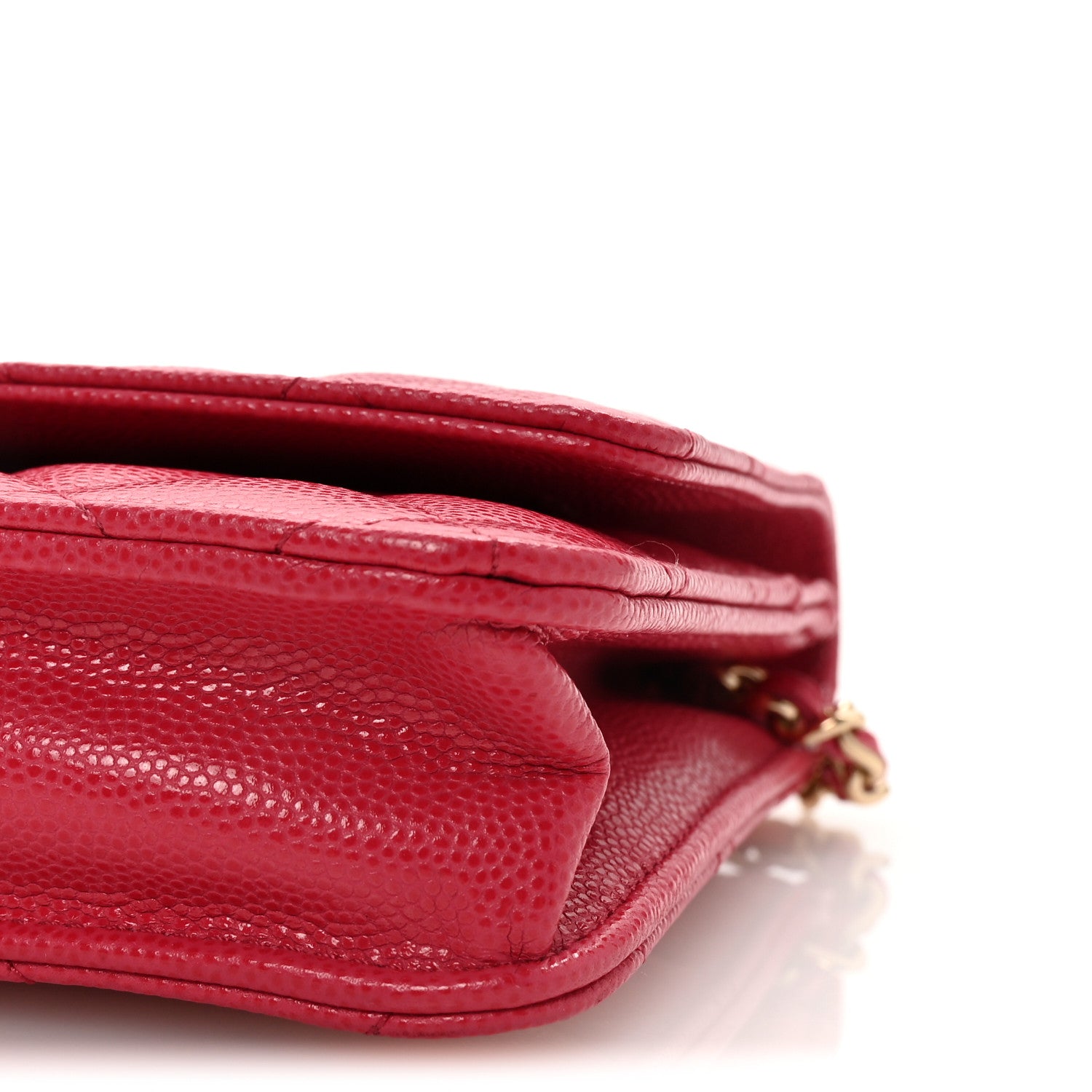 Chanel Caviar Quilted Wallet on Chain WOC Dark Pink 11 of 12