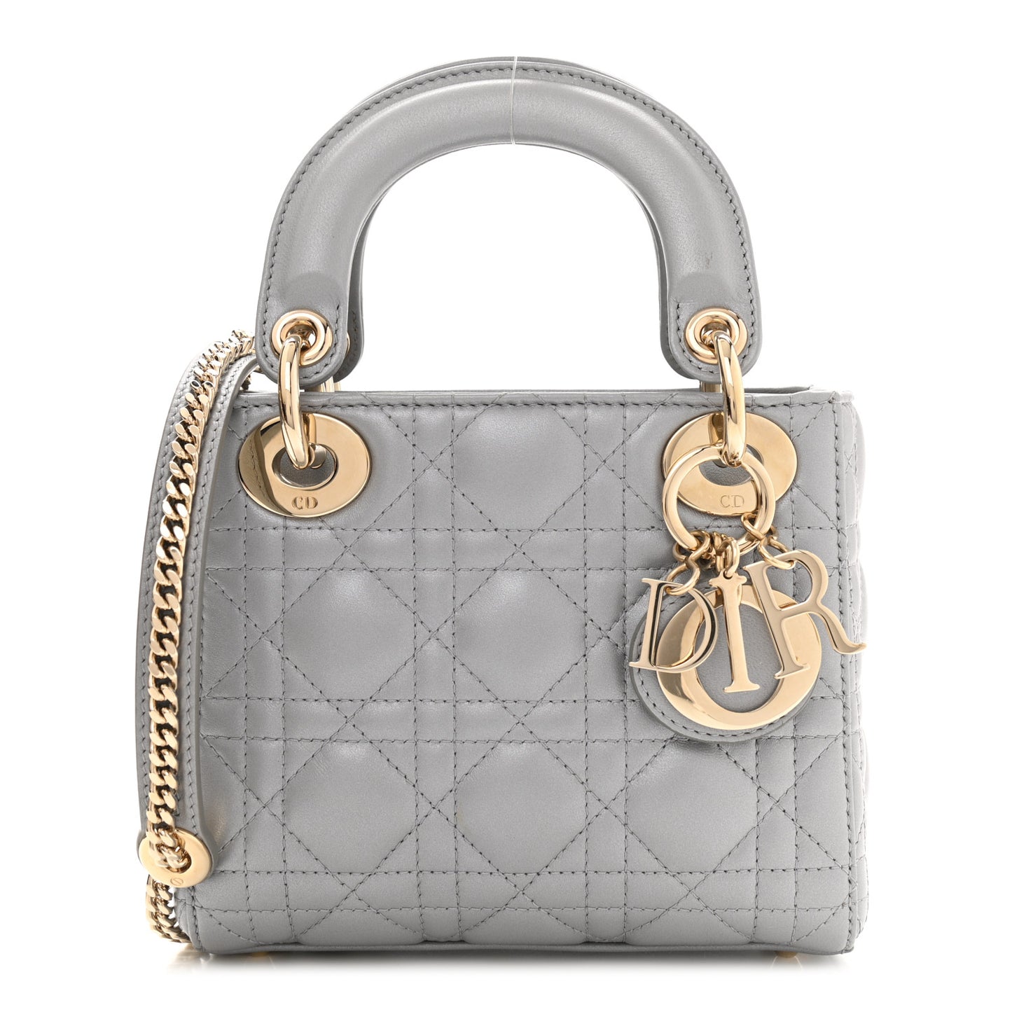 Lambskin Cannage Mini Lady Dior Grey