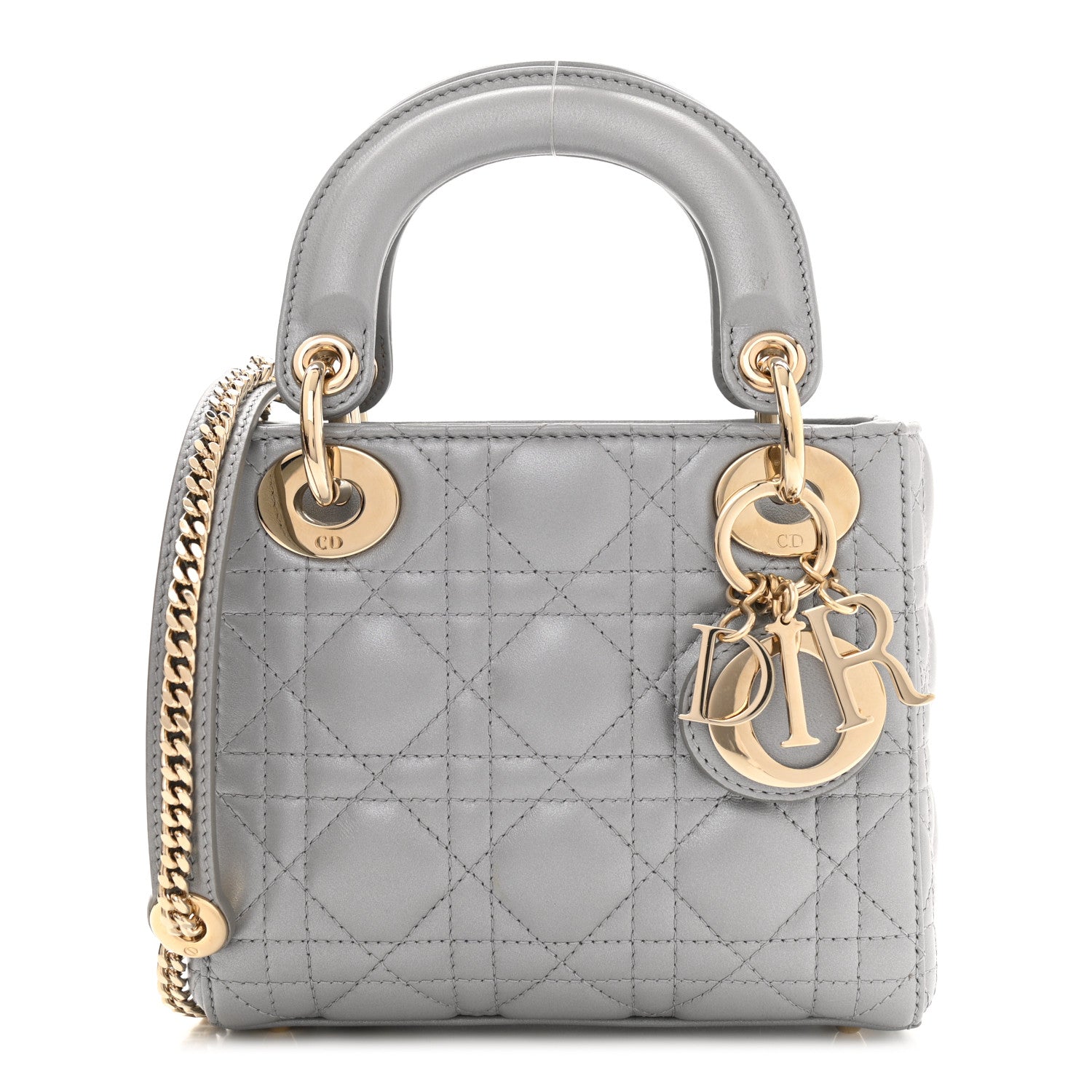 Christian Dior Lambskin Cannage Mini Lady Dior Grey 1 of 12