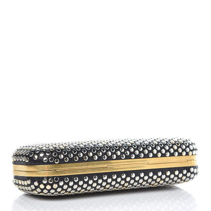 Alexander McQueen Lambskin Studded Skull Knuckle Box Clutch Black 4 of 17