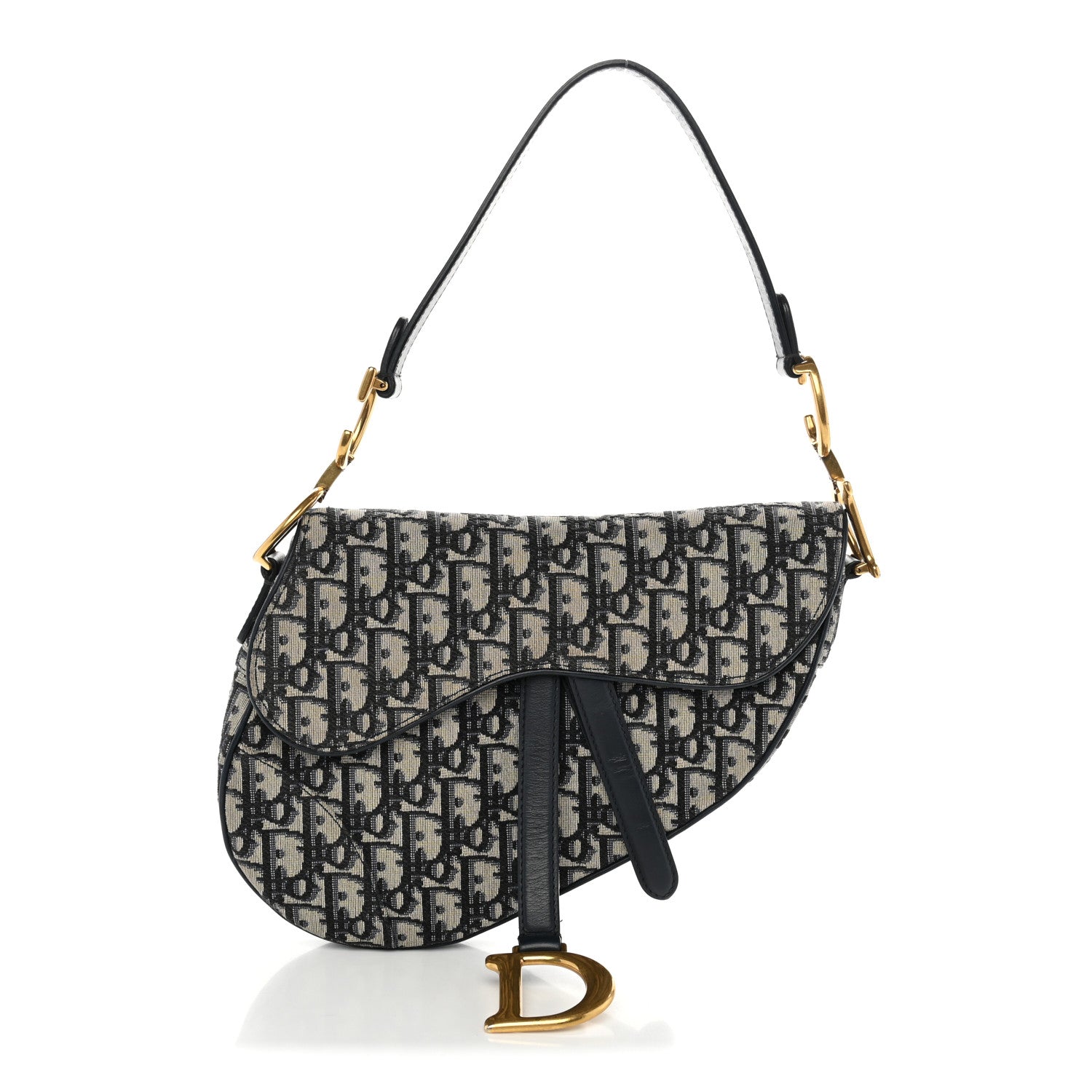 Christian Dior Oblique Saddle Bag Blue 1 of 12