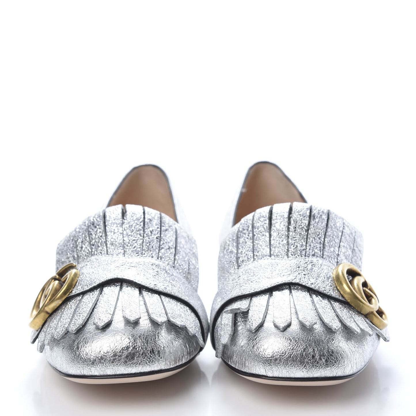 Galassia GG Marmont Fringe Flats 39 Argento