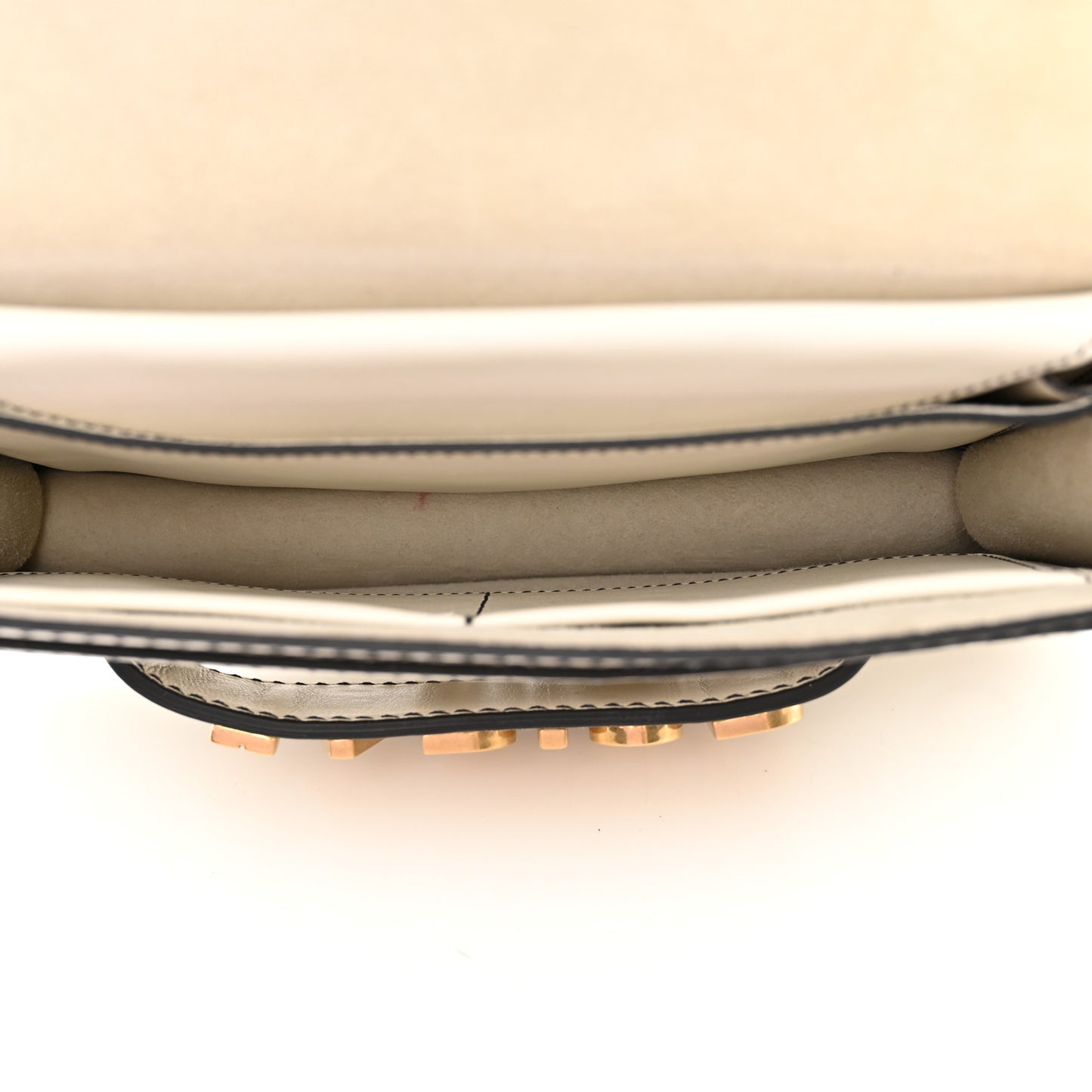 Calfskin J'Adior Chain Flap Bag Off White