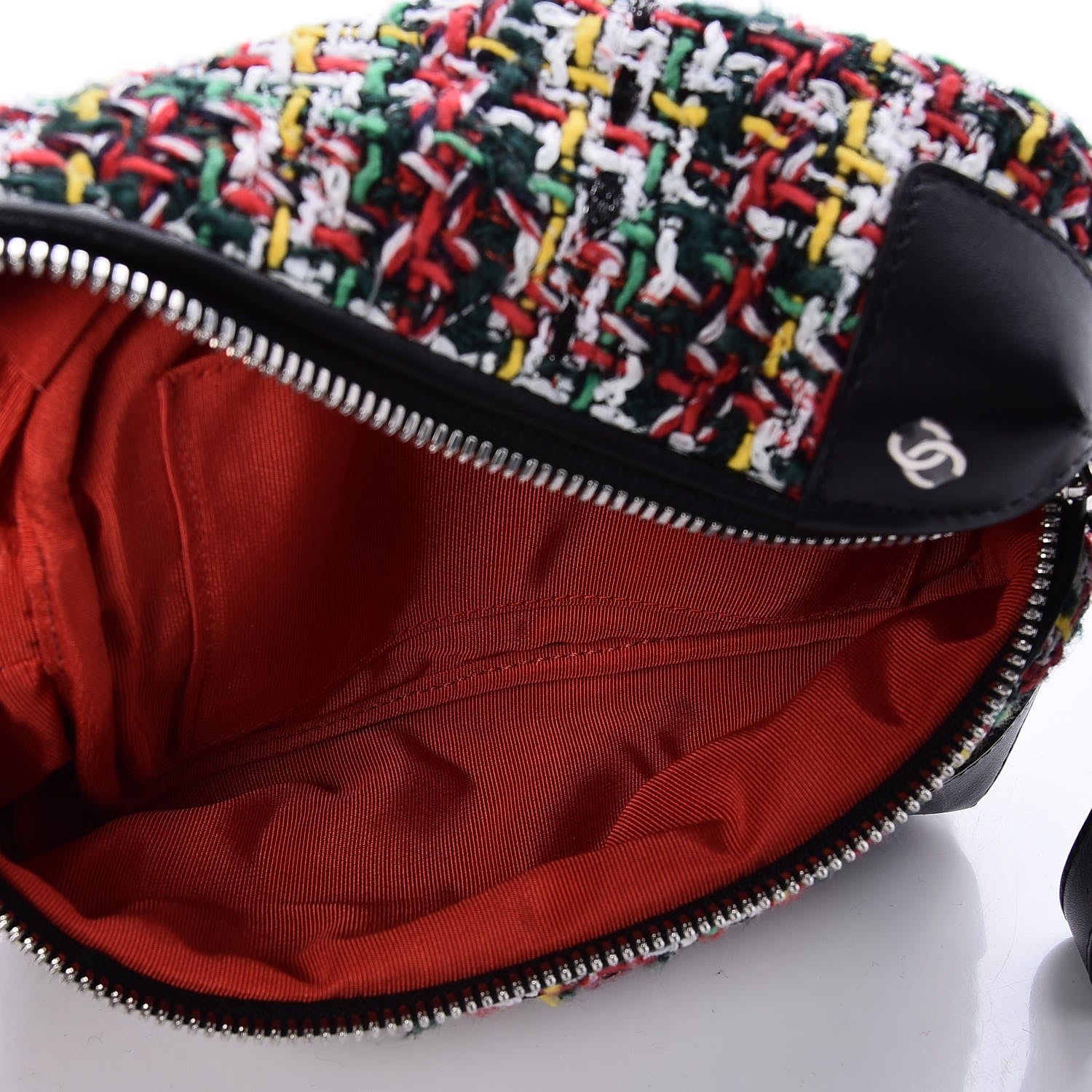 Chanel Tweed Calfskin Waist Bag Black Multicolor 6 of 10