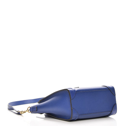 Celine Drummed Calfskin Nano Luggage Indigo 4 of 7