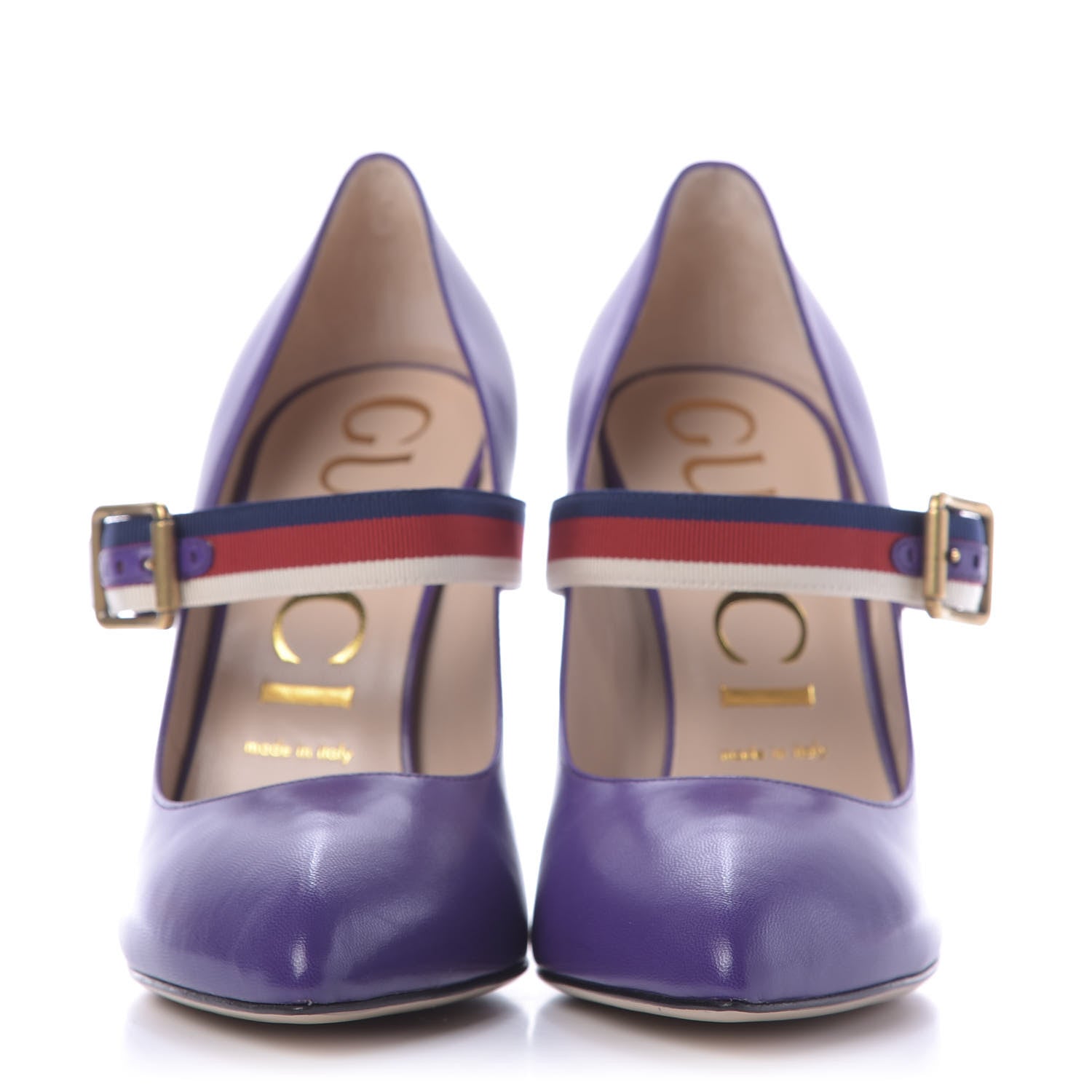 Gucci Malaga Kid Sylvie High Heel Pumps 39 Shine Purple 2 of 11
