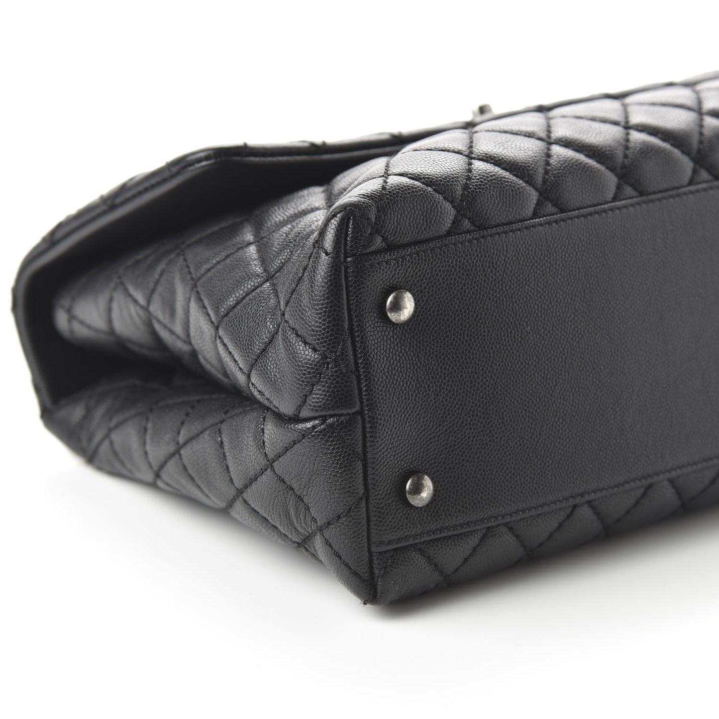 Caviar Quilted Medium Coco Handle Flap Black