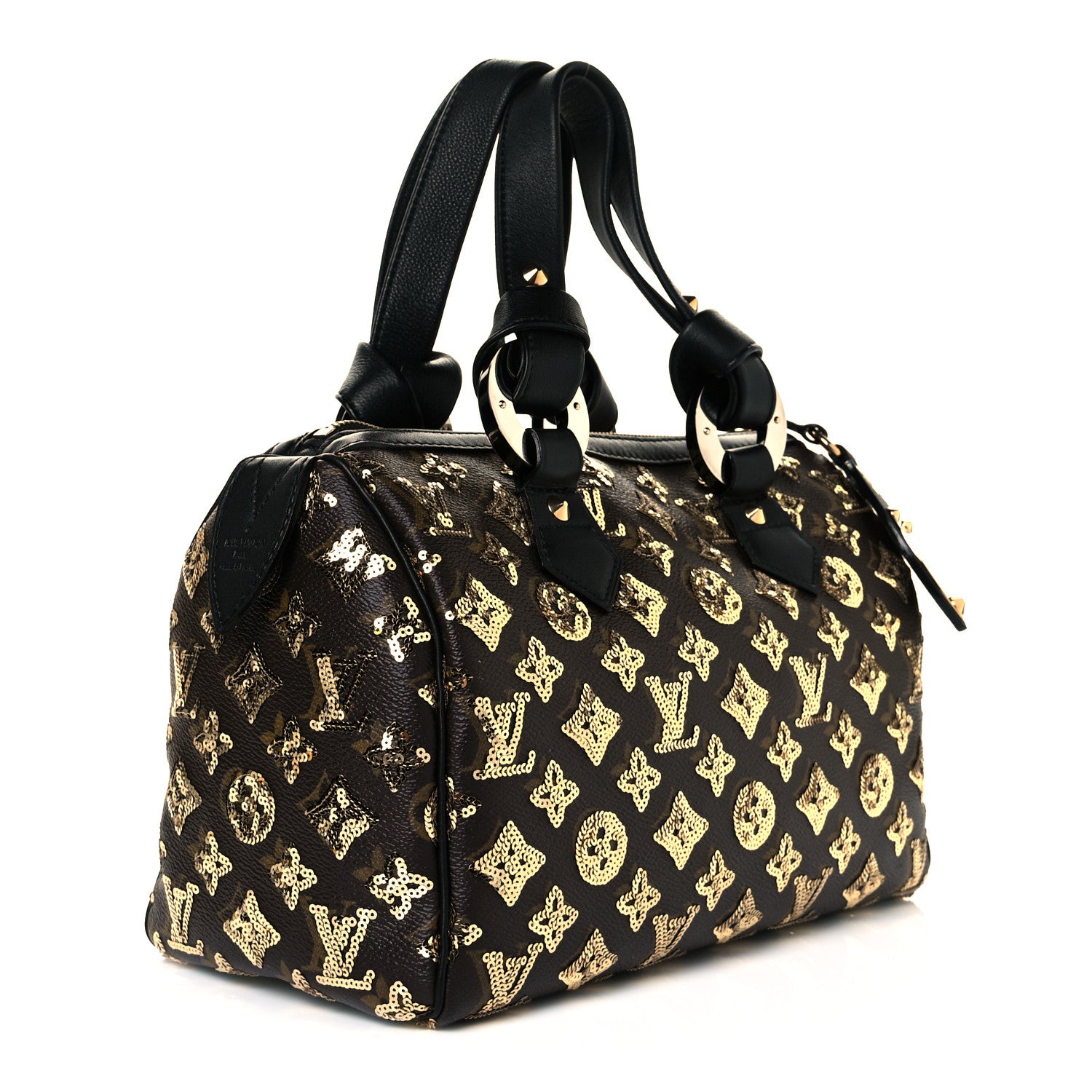 Louis Vuitton Monogram Sequins Eclipse Speedy 28 Gold 3 of 8