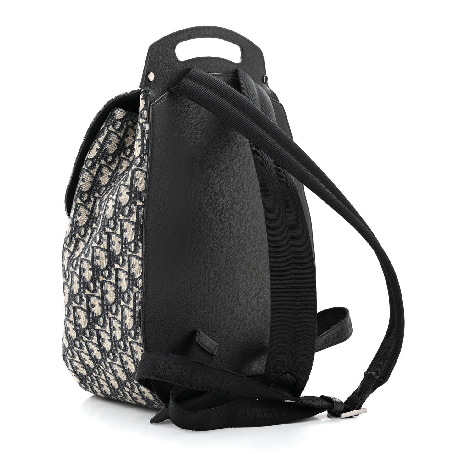 HOMME Oblique Calfskin Mens Saddle Backpack Navy Blue