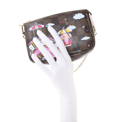 Louis Vuitton Damier Ebene 2020 Christmas Animation Big Wheel Mini Pochette Accessories Rose Ballerine 2 of 11