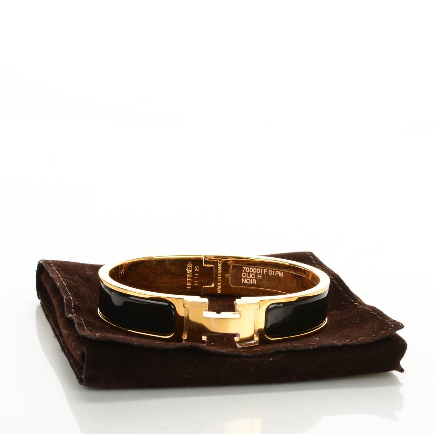 Enamel Narrow Clic Clac H Bracelet PM Black