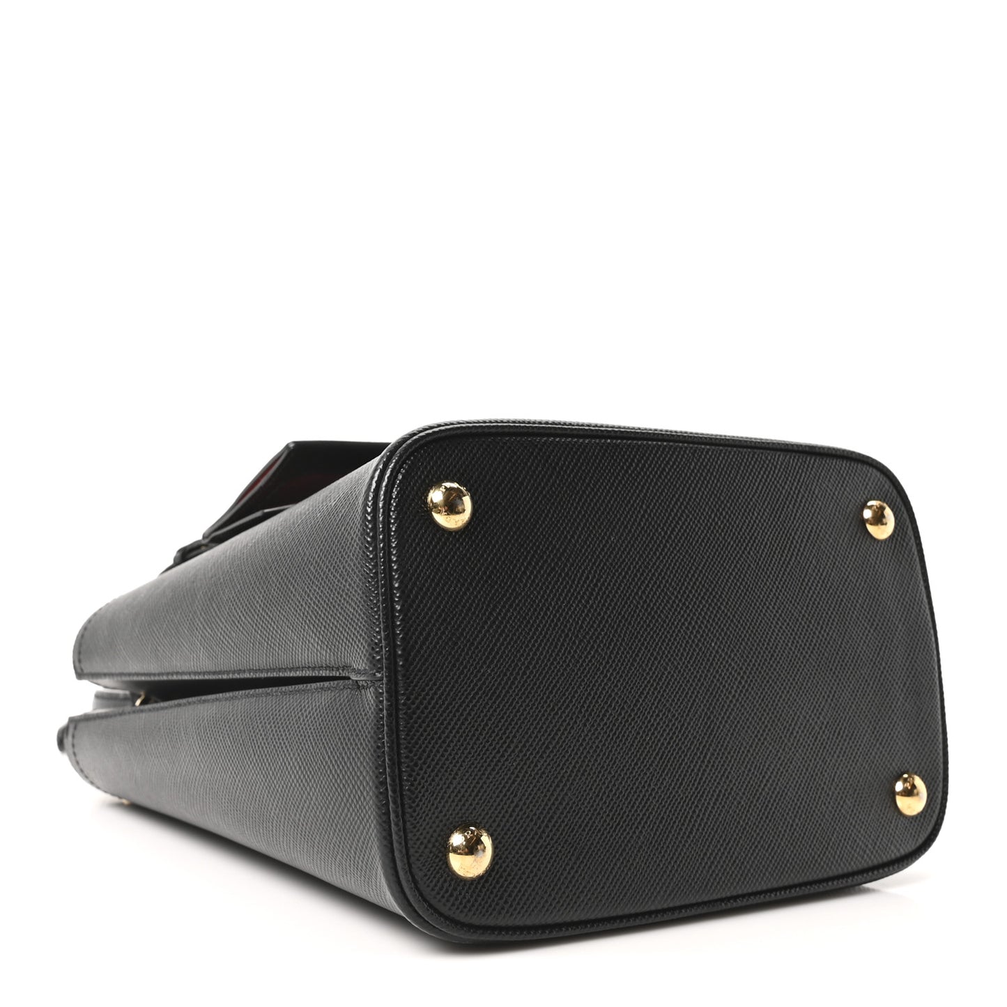 Saffiano Cuir Medium Panier Bucket Bag Black Fuoco