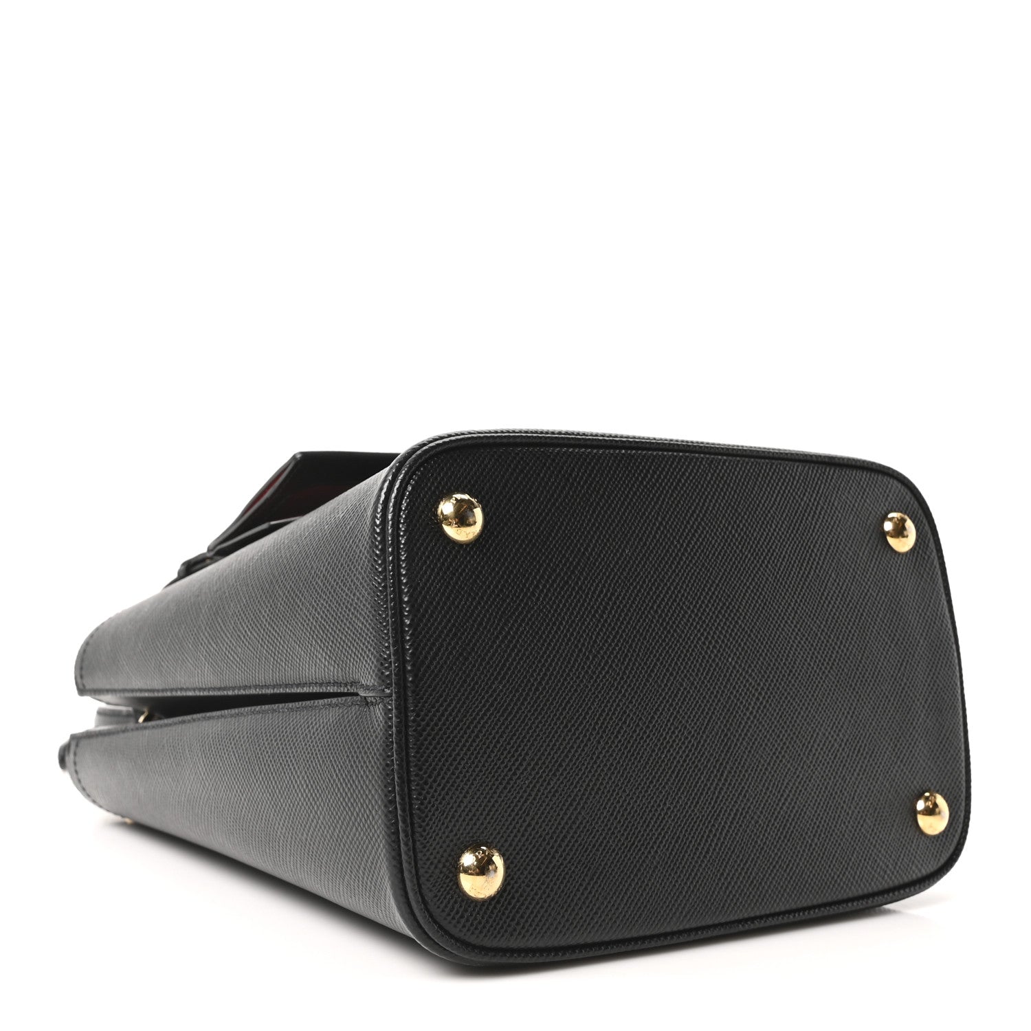 Prada Saffiano Cuir Medium Panier Bucket Bag Black Fuoco 4 of 9