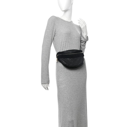 Chanel Calfskin Fur Quilted Waist Bag Fanny Pack Black 2 of 10
