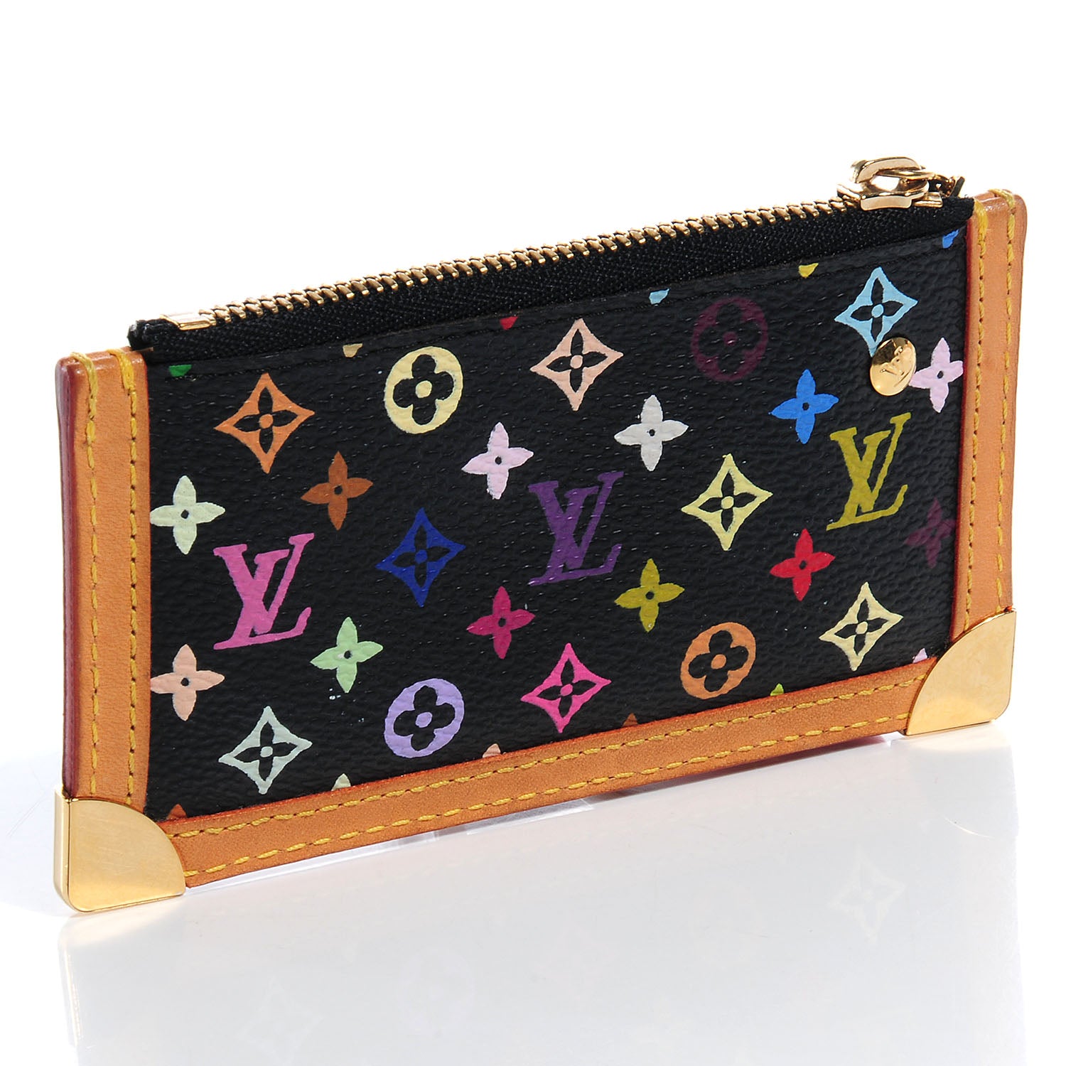 Louis Vuitton Monogram Multicolor Key Pouch Black 3 of 7