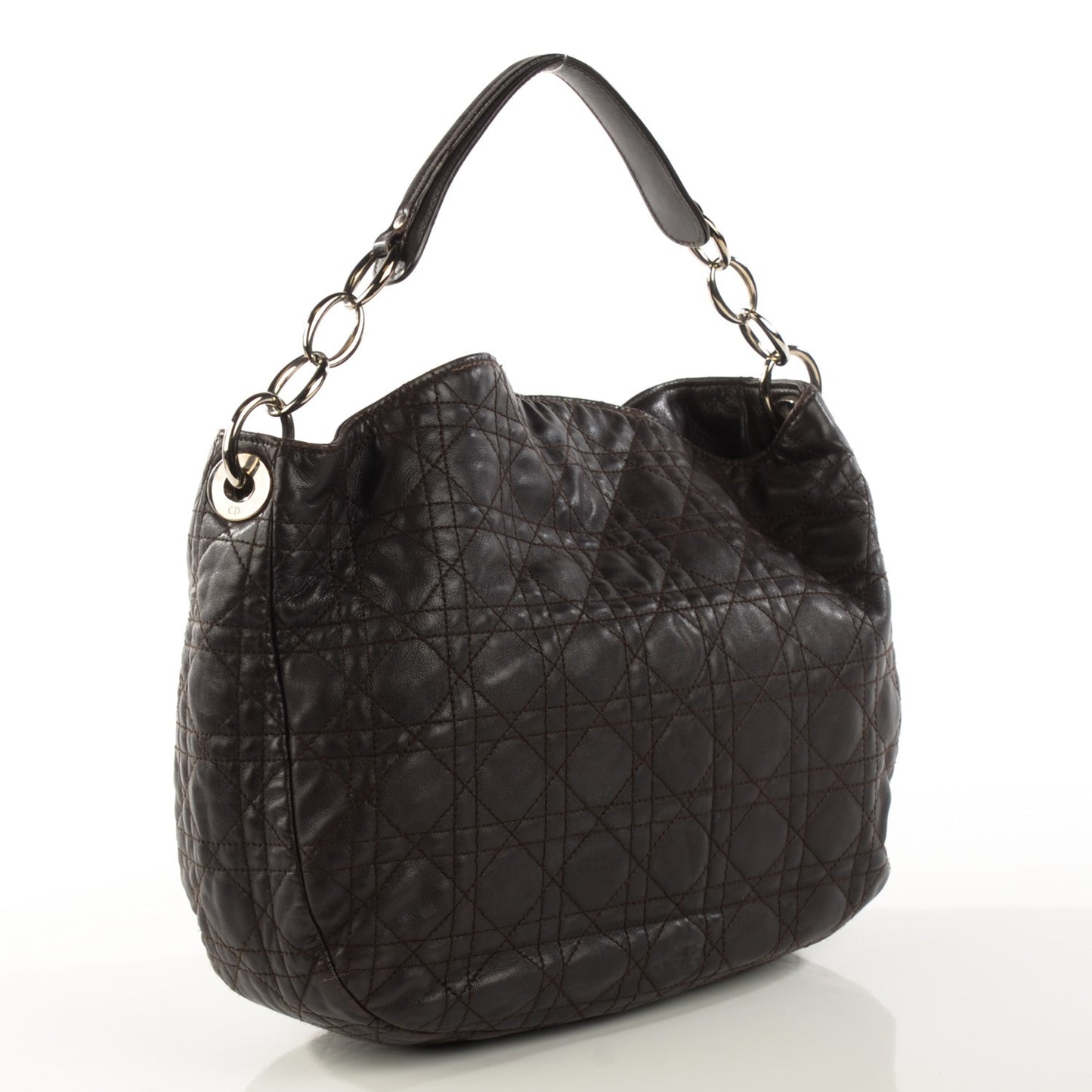 Lambskin Cannage Large Dior Soft Hobo Brown