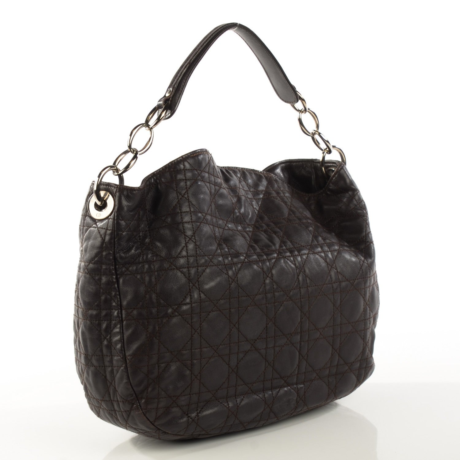 Christian Dior Lambskin Cannage Large Dior Soft Hobo Brown 3 of 7