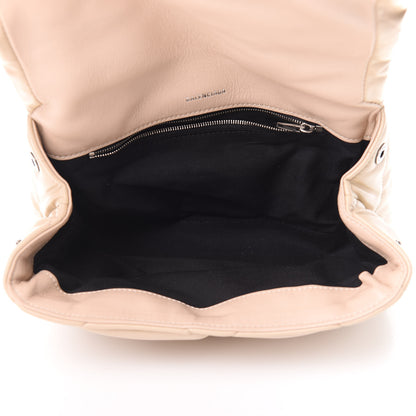 Balenciaga Nappa Calfskin Quilted Touch B Puffy Clutch Light Beige 5 of 7