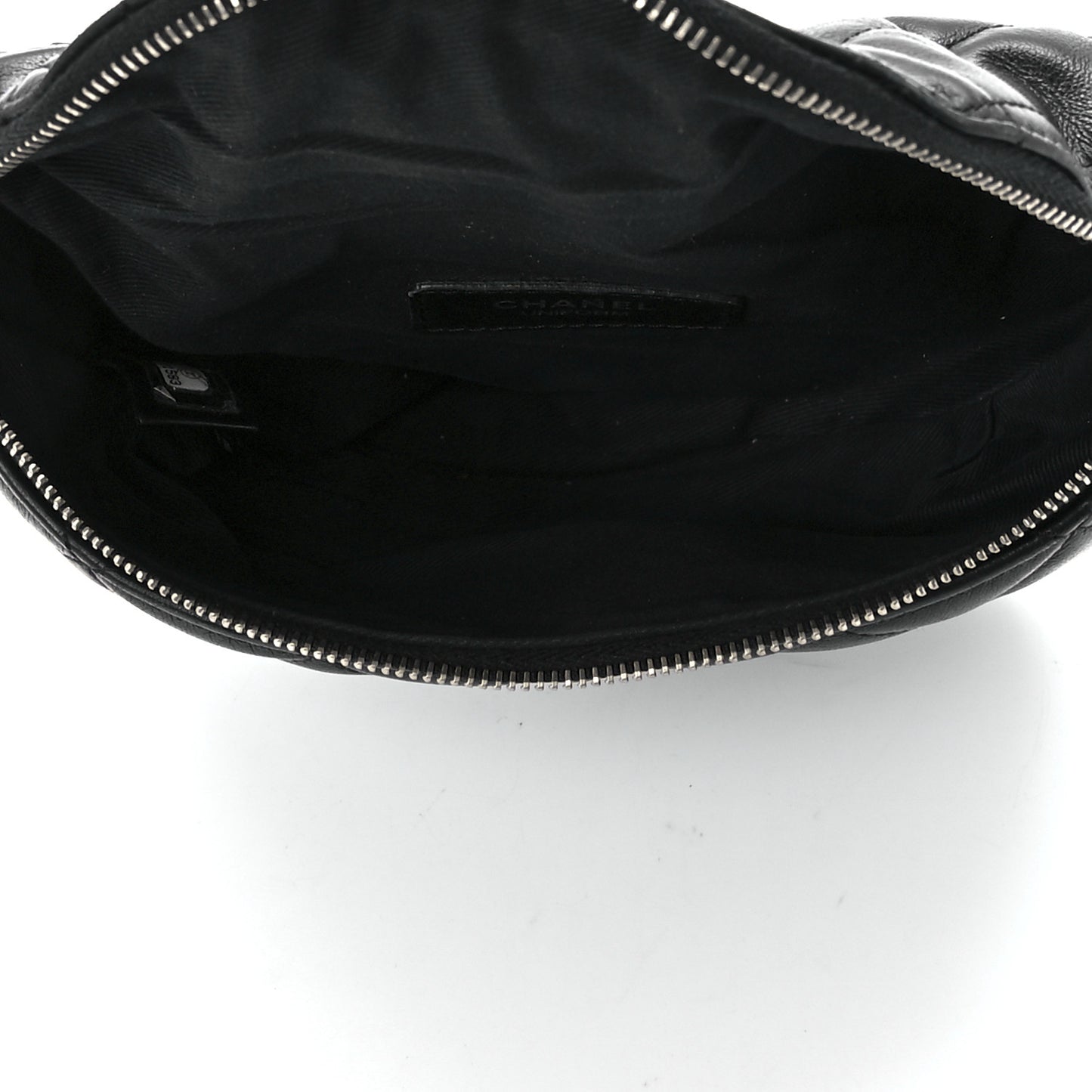 Calfskin Quilted Waist Belt Bag Black