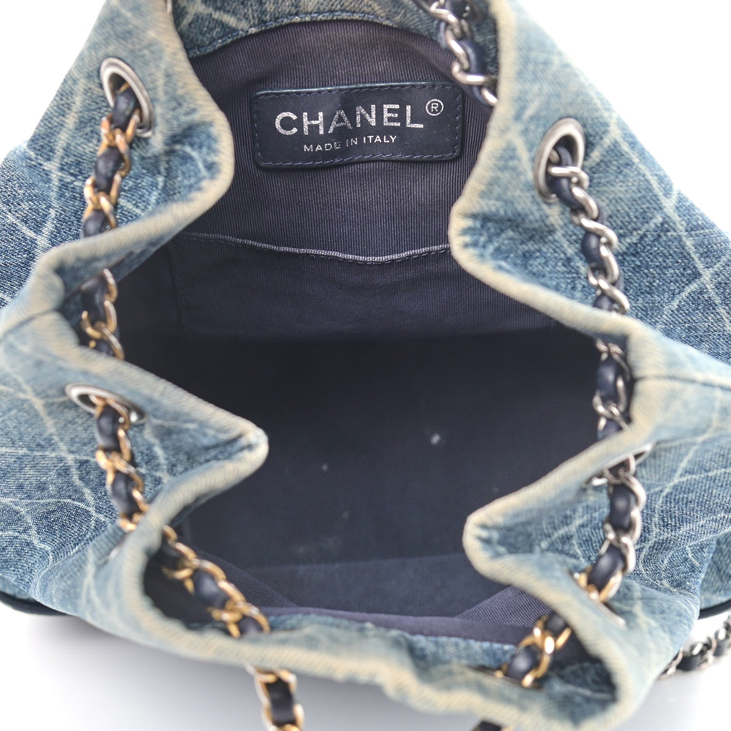 Chanel Denim Quilted Gabrielle Backpack Blue 5 of 12