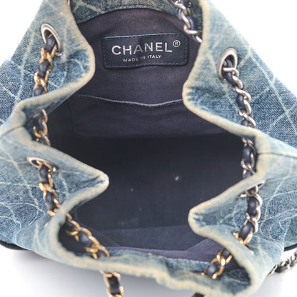 Chanel Denim Quilted Gabrielle Backpack Blue 5 of 12