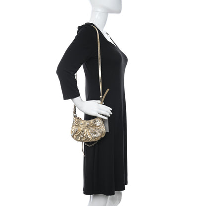 Balenciaga Metallic Arena Agneau Crystal Le Cagole Mini Purse With Chain Light Gold 2 of 10