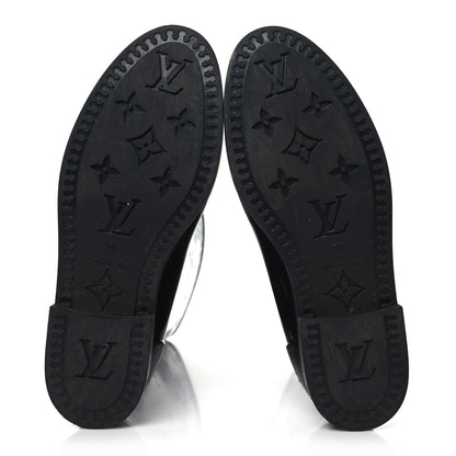 Louis Vuitton Rubber Embossed Monogram Drops High Rain Boots 36 Black 5 of 8