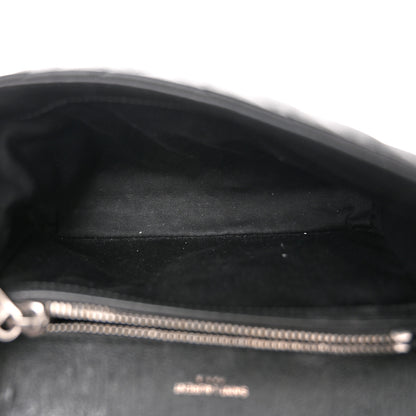 Saint Laurent Sheepskin Matelasse Chevron Monogram Medium College Bag Black 5 of 11