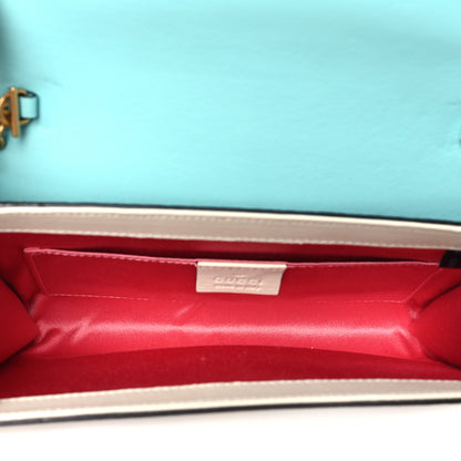 Gucci Snakeskin Animalier Broadway Clutch Blue Beige 5 of 10