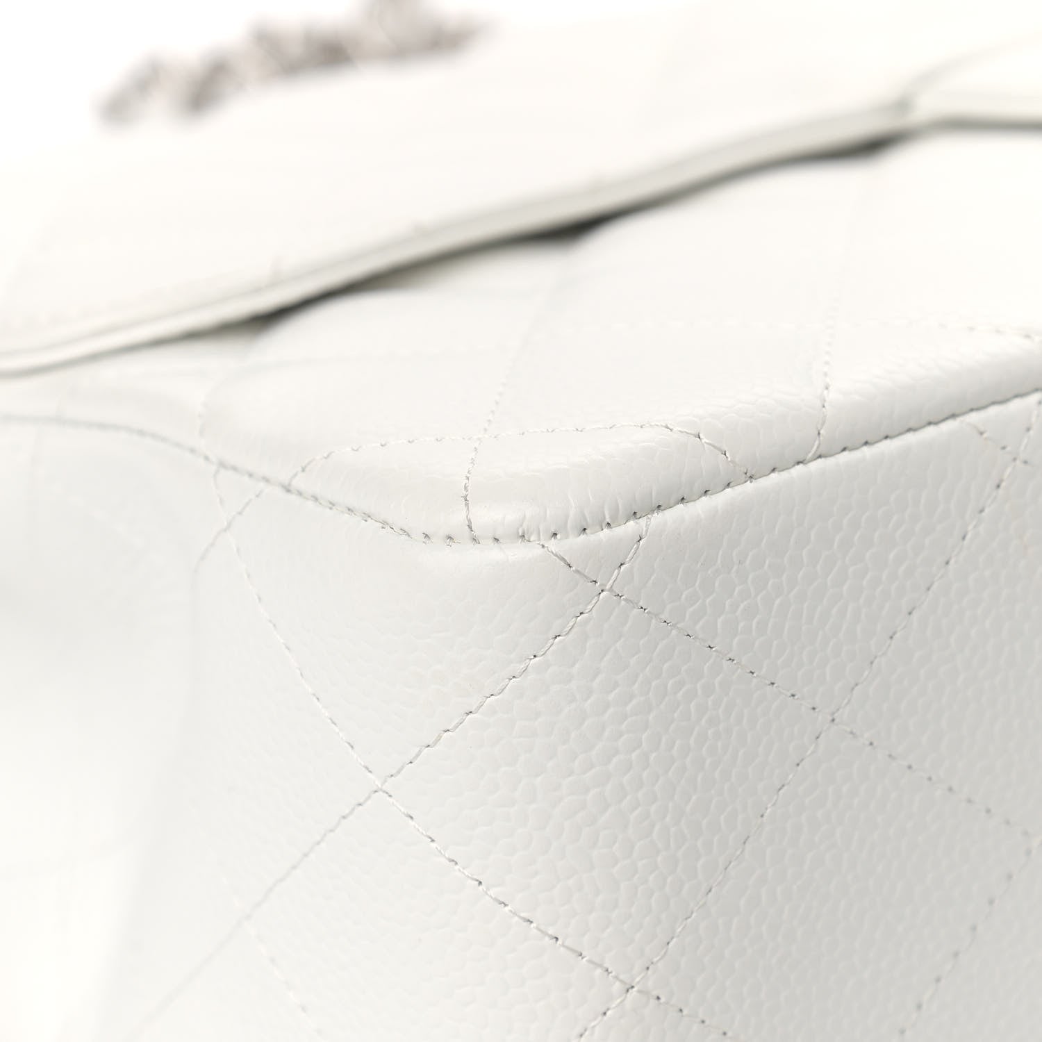 Chanel Caviar Quilted Jumbo Single Flap White 8 of 16